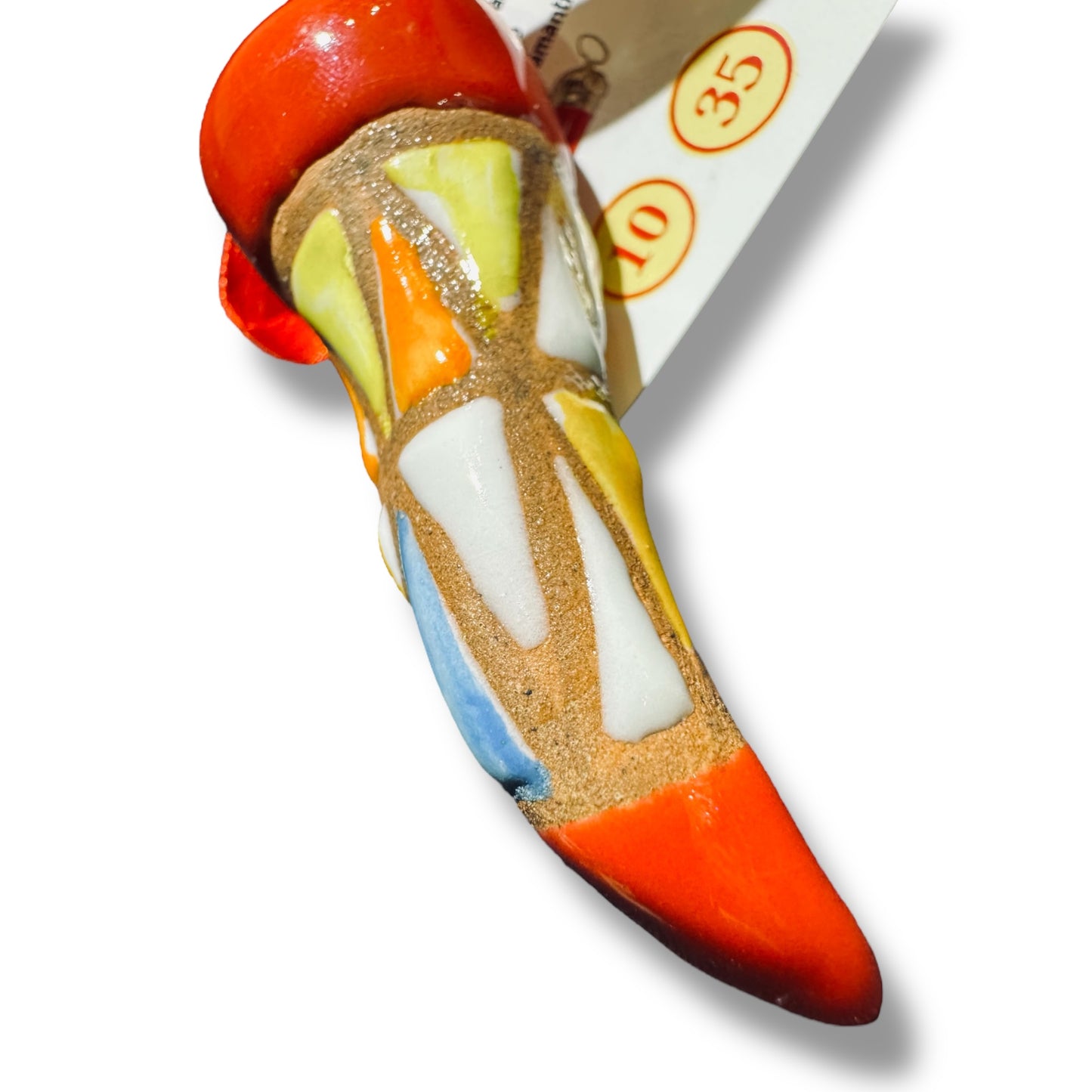 Corno Arlecchino in terracotta smaltata 10 cm