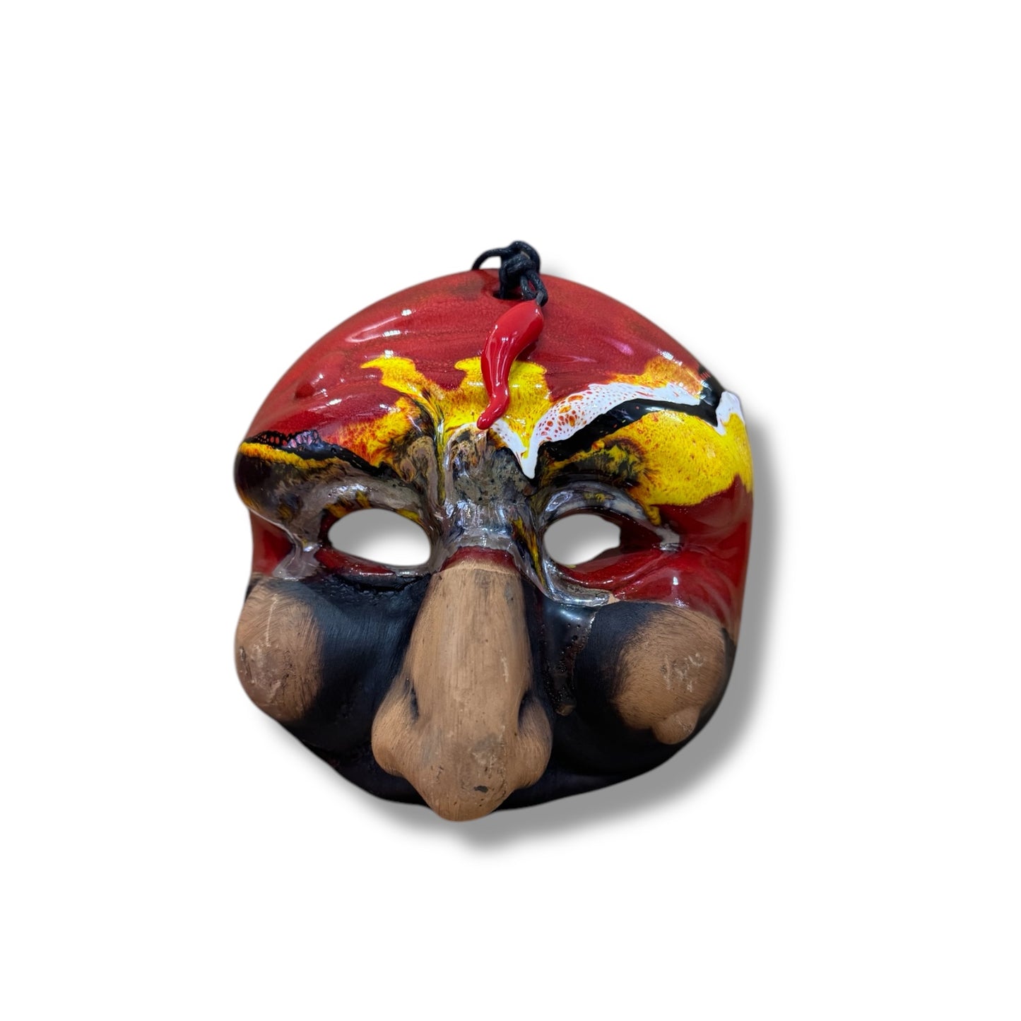 Maschera pulcinella smaltata