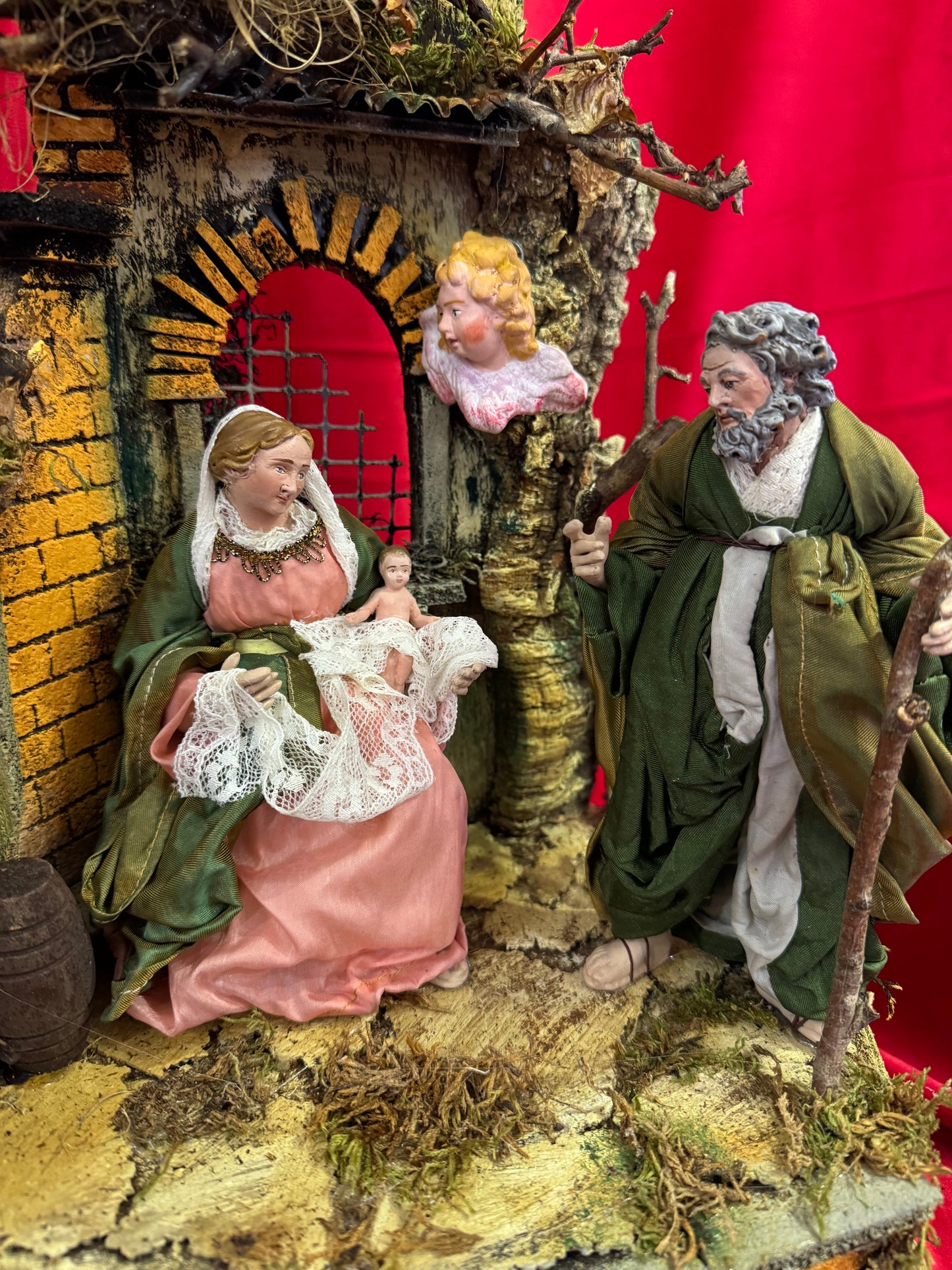 Tempio 50cm h con pastori da 25 cm