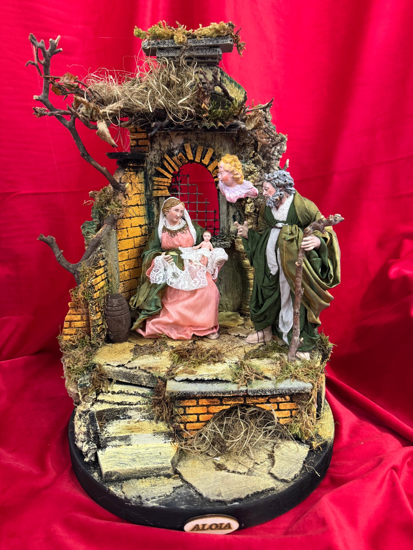 Tempio 50cm h con pastori da 25 cm