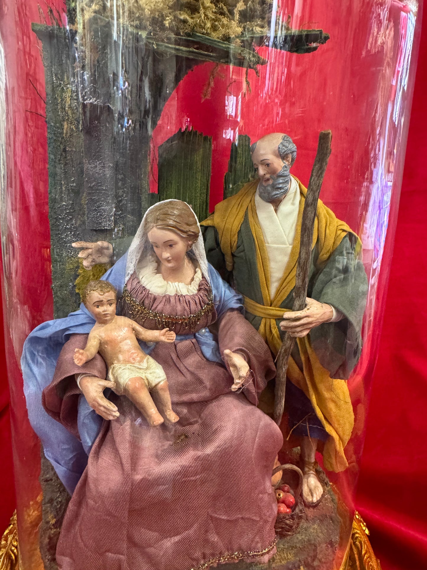 Tempio in campana 25x50cm h con pastori da 25 cm