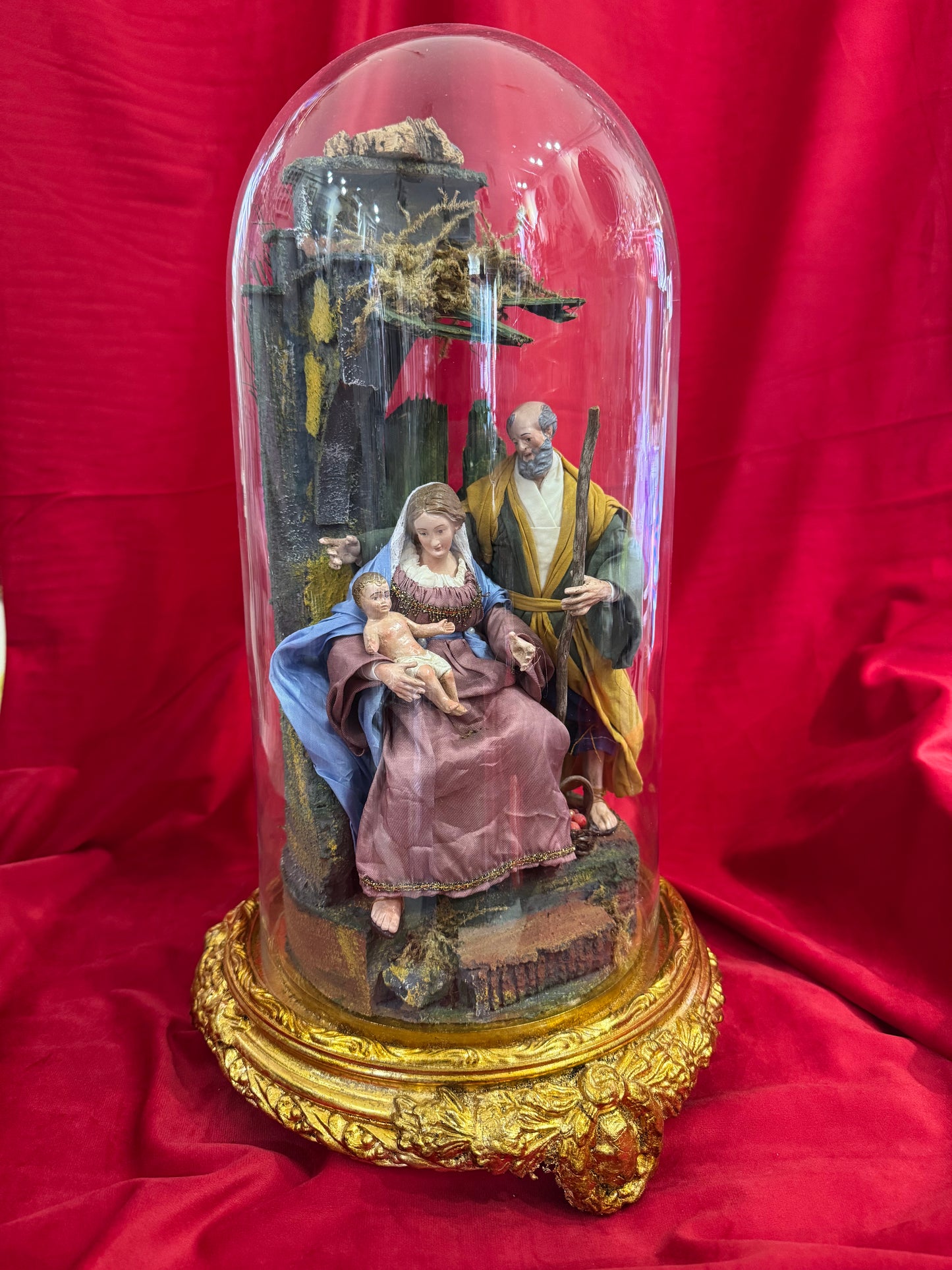 Tempio in campana 25x50cm h con pastori da 25 cm