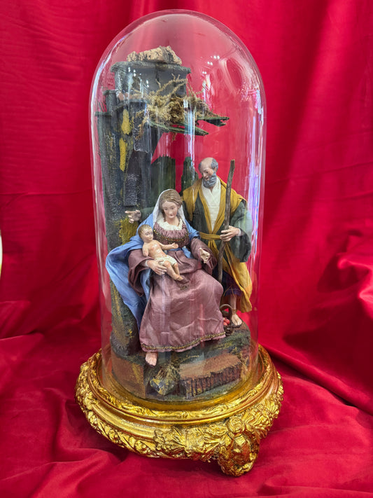 Tempio in campana 25x50cm h con pastori da 25 cm