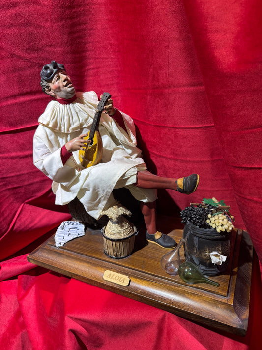 Pulcinella 38 cm h che suona mandolino tecnica 700
